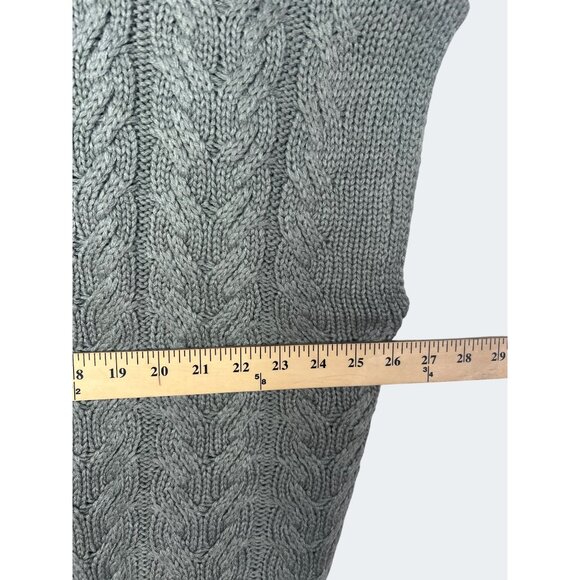 Splendid Abbott Short Sleeve Sweater Gray Cable Knit Pattern Turtleneck Large - Picture 9 of 16